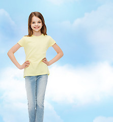Image showing smiling little girl in casual clothes
