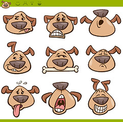 Image showing dog emoticons cartoon illustration set