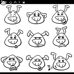 Image showing dog emoticons cartoon coloring page