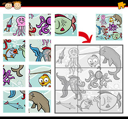 Image showing cartoon animals jigsaw puzzle game