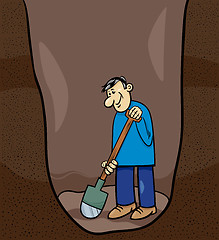 Image showing digging man cartoon illustration