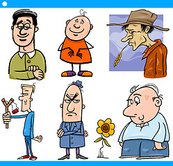 Image showing men characters set cartoon illustration
