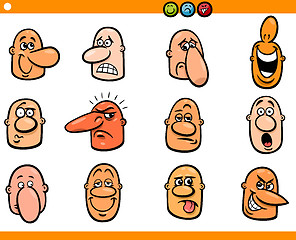 Image showing cartoon people emoticons heads set