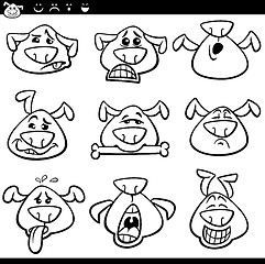 Image showing dog emoticons cartoon coloring page