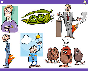 Image showing cartoon concepts and sayings set