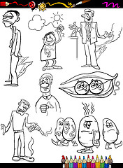 Image showing sayings set cartoon coloring page