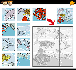 Image showing cartoon animals jigsaw puzzle game