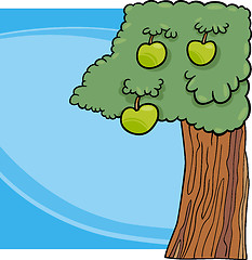 Image showing apple tree cartoon illustration