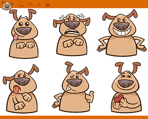 Image showing dog emotions cartoon illustration set