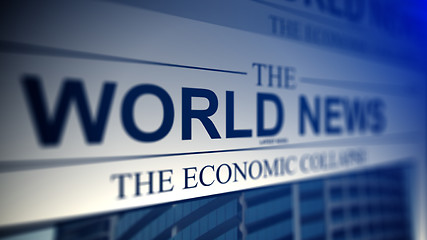 Image showing Newspaper with world news titles.