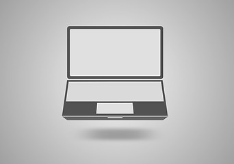 Image showing Laptop icon on gray background.