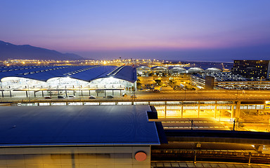 Image showing Hong Kong International Airport at the evening 