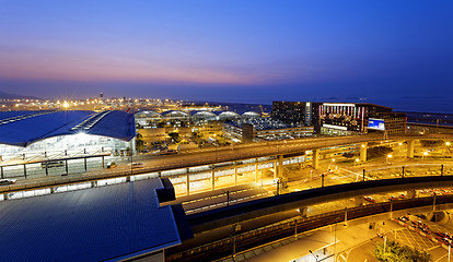 Image showing Hong Kong International Airport at the evening 