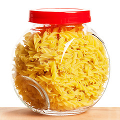 Image showing Pasta in glass pot