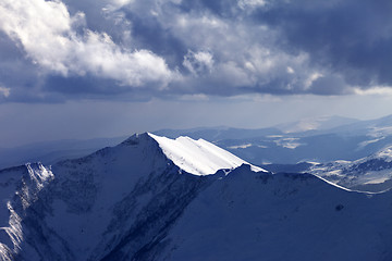 Image showing Evening sunlight mountains