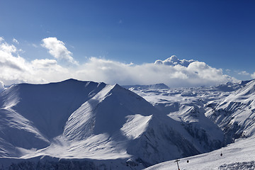 Image showing Winter mountains at evening