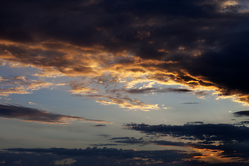 Image showing Dark sunset sky 