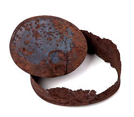 Image showing Frame of rusty tin can