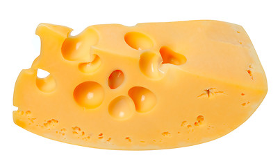 Image showing Piece of cheese on white background.