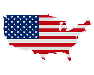 Image showing Map and flag of USA