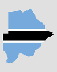 Image showing Map and flag of Botswana