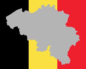 Image showing Map and flag of Belgium