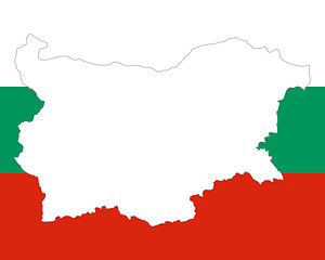 Image showing Map and flag of Bulgaria