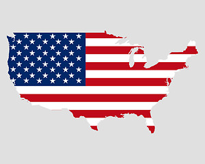 Image showing Map and flag of USA