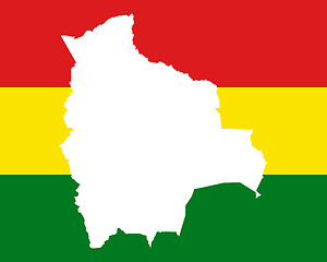 Image showing Map and flag of Bolivia