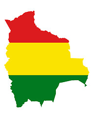 Image showing Map and flag of Bolivia