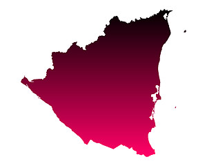 Image showing Map of Nicaragua