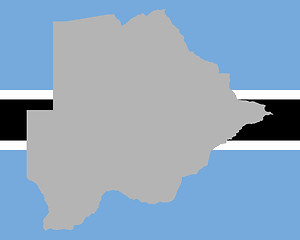 Image showing Map and flag of Botswana