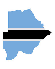 Image showing Map and flag of Botswana