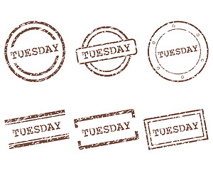 Image showing Tuesday stamps