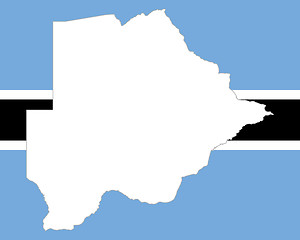 Image showing Map and flag of Botswana
