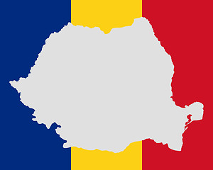 Image showing Map and flag of Romania
