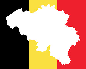 Image showing Map and flag of Belgium