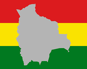 Image showing Map and flag of Bolivia