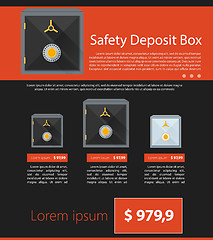 Image showing Flat vector minimalist template business design. Safe deposit.