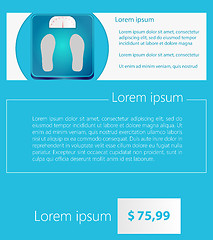 Image showing Flat vector minimalist template business design. Floor scales.