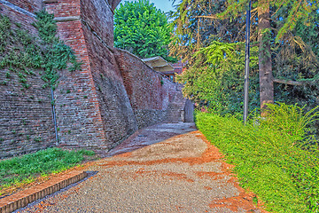 Image showing Medieval brick walls