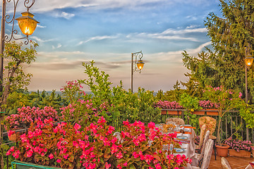 Image showing Dinner table in Italian restaurant