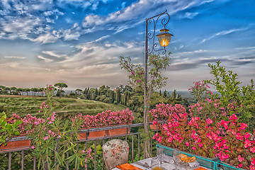 Image showing Dinner table in Italian restaurant