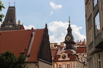 Image showing Red rooftops of Prague