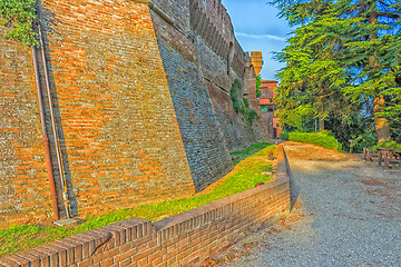 Image showing Medieval brick walls