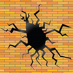 Image showing crack on a brick background