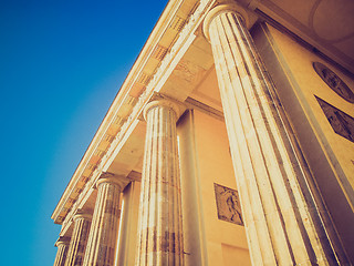 Image showing Retro look Brandenburger Tor Berlin