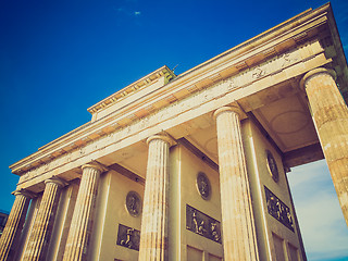 Image showing Retro look Brandenburger Tor Berlin