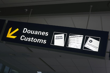 Image showing Airport Customs sign.