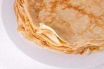 Image showing Delicious Pancakes on Plate Served